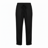 Women's Cotton-Blend Trousers with Elastic Waist and Fitted Pencil Cut