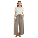 Roomy Wide-Leg Trousers with Elastic Waist and Pockets for Women