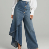 Audrey | Wrap-Style Denim Trousers