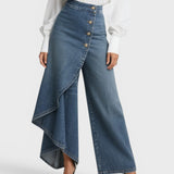Audrey | Wrap-Style Denim Trousers
