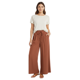 Roomy Wide-Leg Trousers with Elastic Waist and Pockets for Women