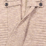Harlow | Ribbed Knit Cardigan in Oat with Button Tab