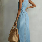 Julia | Denim Dress with Vintage Lace Details
