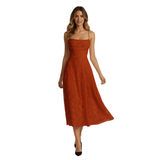 Women's Jacquard Evening Maxi Dress with Spaghetti Straps