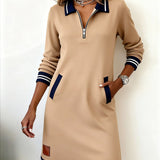 Sophie | Long-Sleeve Zip Polo Dress