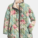 Delphine | Retro Floral Print Quilted Jacket