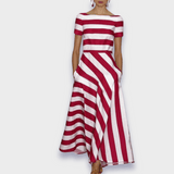 Lúcia - Handmade Striped Maxi Dress