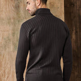 Men's Ribbed Roll-Neck Jumper – Classic Jumper with Timeless Style
