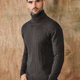 Men's Ribbed Roll-Neck Jumper – Classic Jumper with Timeless Style