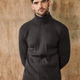 Men's Ribbed Roll-Neck Jumper – Classic Jumper with Timeless Style