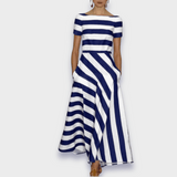 Lúcia - Handmade Striped Maxi Dress