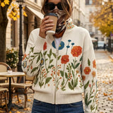 Wrenna | Zip-Up Cardigan, Wildflower Field