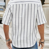 Samuel | Short-Sleeve Summer Henley Shirt with Striped Pattern