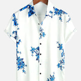 Jackson | Short-Sleeve Summer Shirt with White Flower Print