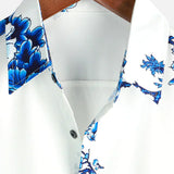 Jackson | Short-Sleeve Summer Shirt with White Flower Print