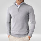 Men's Quarter-Zip Jumper – Slim-Fit Sports Pullover with Stand Collar