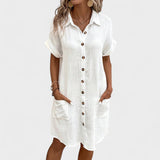 Short-Sleeved Flowing Dress
