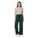 Casual Wide-Leg Trousers for Women with Elastic Waist and Decorative Belt