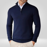 Men's Quarter-Zip Jumper – Slim-Fit Sports Pullover with Stand Collar