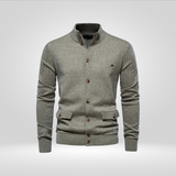 Men's Knitted Cotton Gilet – Casual Comfort with High Collar