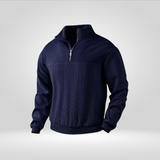 Men's Zip-Neck Jumper – Stylish Henley Collar and Relaxed Comfort