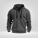 Men's Half-Zip Hoodie – Comfortable Urban Hooded Sweatshirt with Pockets