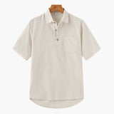 Thiago | Men's Linen Summer Polo Shirt with Chest Pocket