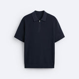 Elegant Knitted Polo with Zip