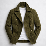 Morris | Double-Breasted Suede Coat for Men