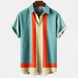 Sebastian | Short-Sleeve Graphic Striped Shirt with Retro Vibes