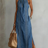 Julia | Denim Dress with Vintage Lace Details