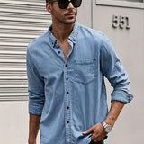Daniel | Casual Long-Sleeve Denim Shirt with a Classic Look
