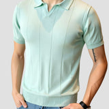 Retro-Knit Polo in Mint Green
