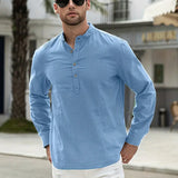 Asher | Lightweight Beach Shirt with Stand Collar & Casual Elegance