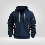 Men's Half-Zip Hoodie – Comfortable Urban Hooded Sweatshirt with Pockets