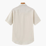 Thiago | Men's Linen Summer Polo Shirt with Chest Pocket