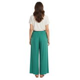 Roomy Wide-Leg Trousers with Elastic Waist and Pockets for Women