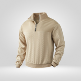 Men's Zip-Neck Jumper – Stylish Henley Collar and Relaxed Comfort