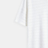 White Knitted Polo with Textured Pattern