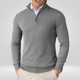 Men's Quarter-Zip Jumper – Slim-Fit Sports Pullover with Stand Collar