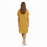 Women's Relaxed-Fit Jersey Dress, Knee Length, V-Neck with Practical Pockets