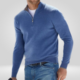 Men's Zip-Up Jumper – Half-Zip Jumper with Ribbed Texture and Comfortable Fit