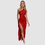 Ana | Draped Satin Evening Dress