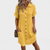Short-Sleeved Flowing Dress