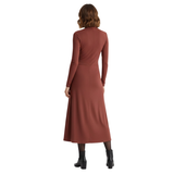Fitted Long-Sleeved Maxi Dress with High Roll Neck
