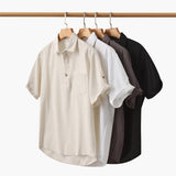 Thiago | Men's Linen Summer Polo Shirt with Chest Pocket