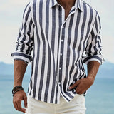 Hudson | Long-Sleeve Striped Linen-Cotton Blend Shirt