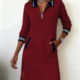Sophie | Long-Sleeve Zip Polo Dress