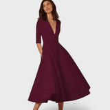 Helena - Elegant Dress with V-Neckline