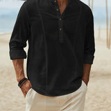 Asher | Lightweight Beach Shirt with Stand Collar & Casual Elegance